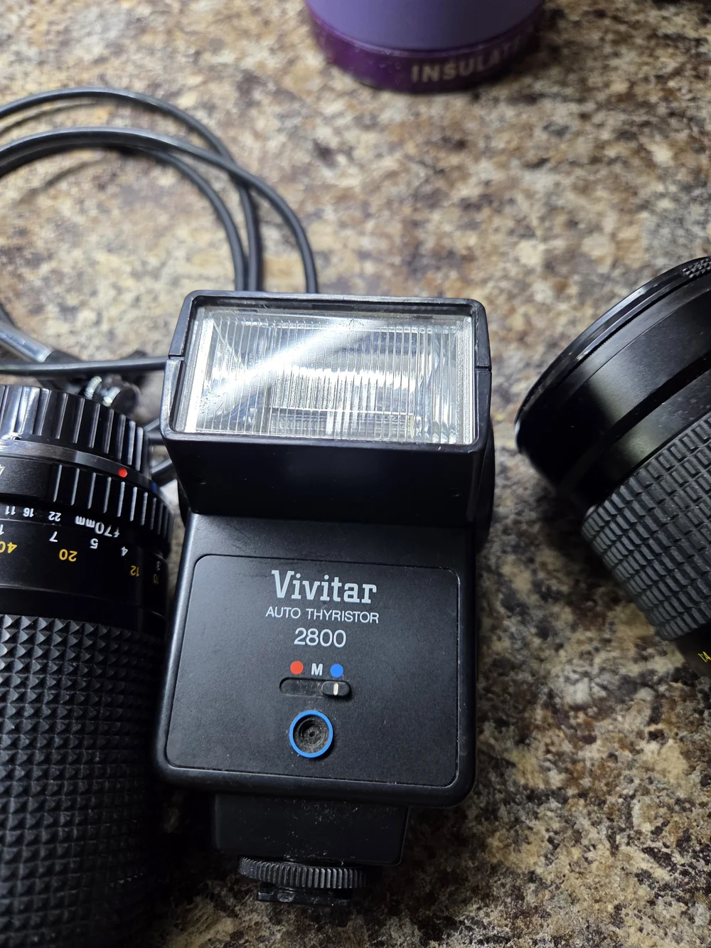 X-370 Silver and Black 35mm SLR Camera with Zoom Lens